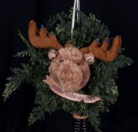 Merry Kris Moose Animated Singing Wreath Christmas Display Lights Up! See V
